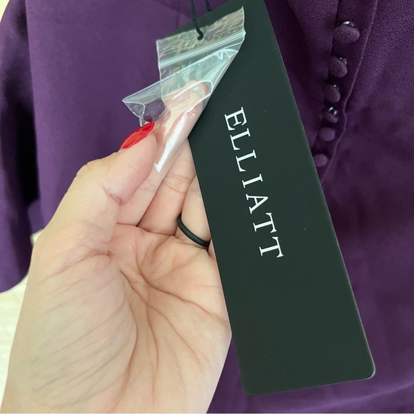 ELLIATT Reception Cascade Ruffle Strapless Cocktail Dress Wedding Guest Small - Picture 9 of 9